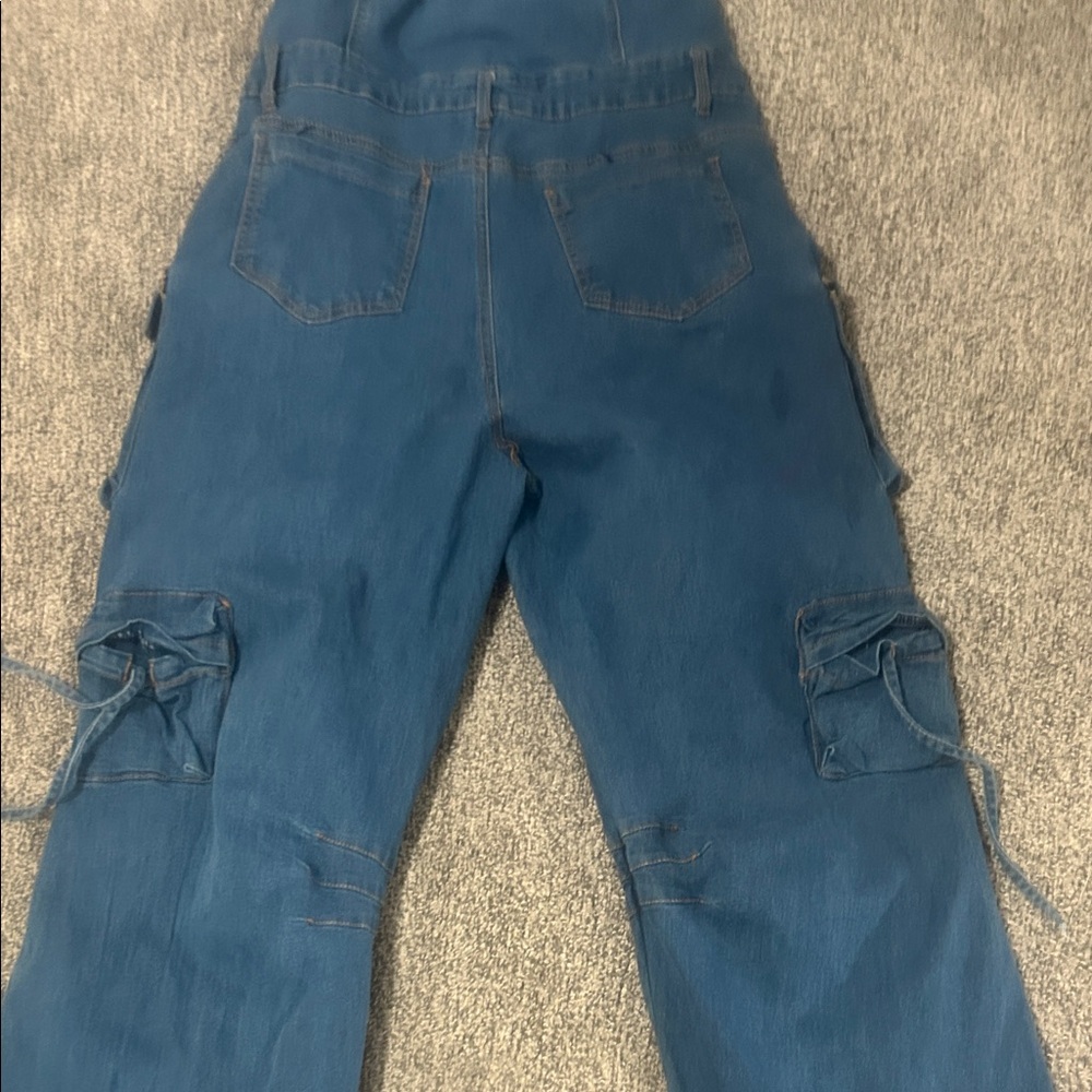 Y2K Stylish Blue Utility Jumpsuit - Picture 6 of 9